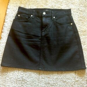 7 for All Mankind, black coated skirt. Size 26